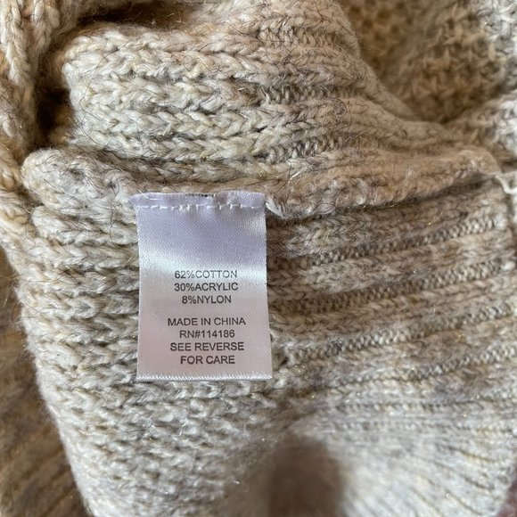 Peyton Primrose Beige Long Sleeve Sweater Sz L - Picture 4 of 5